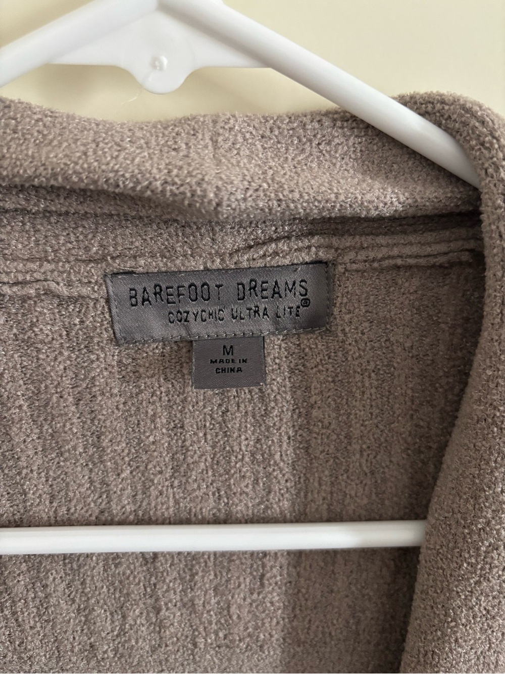 Barefoot Dreams CozyChic Ultra Lite Open-Front Ribbed Cardigan Sweater - Taupe - Picture 4 of 5